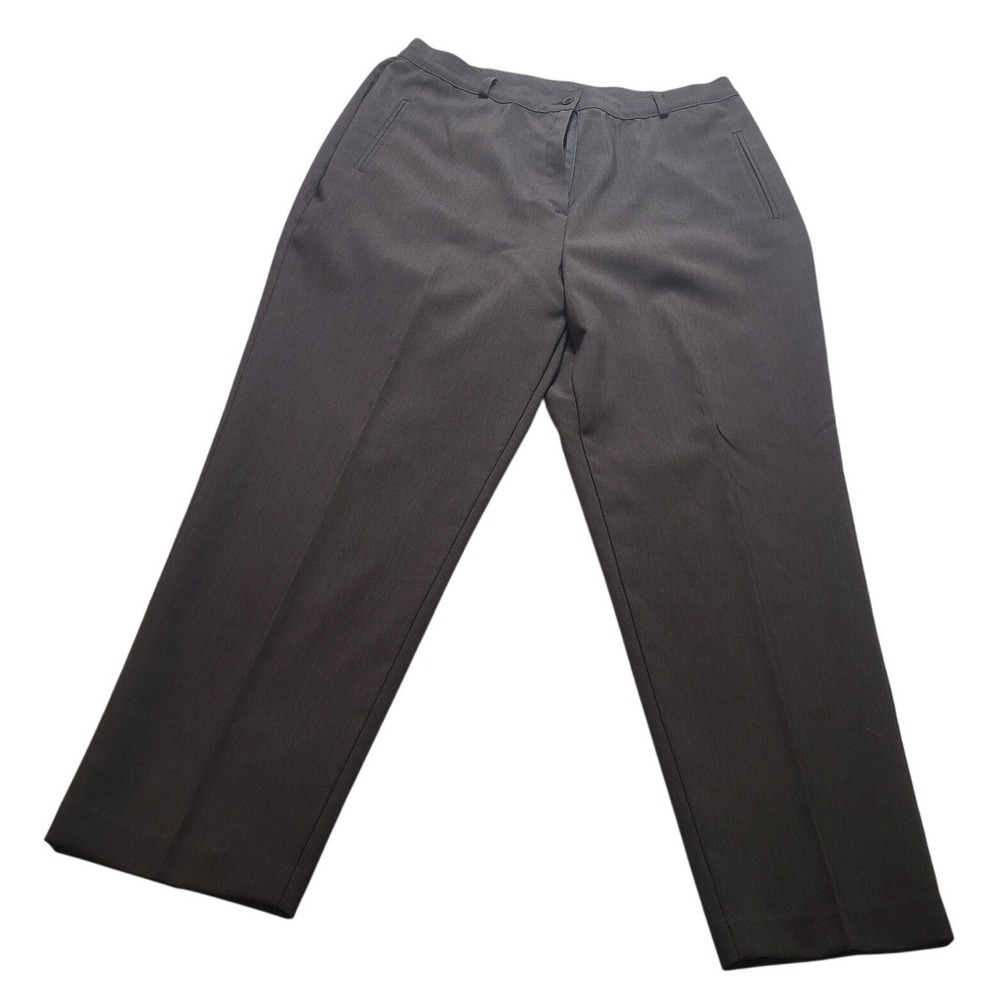 Alia Women's Charcoal Gray Elastic Waist Straight Leg Dress Pants Size 16 Office